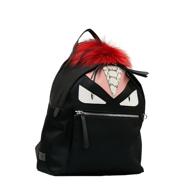 Authentic Fendi Nylon & Leather Monster Backpack